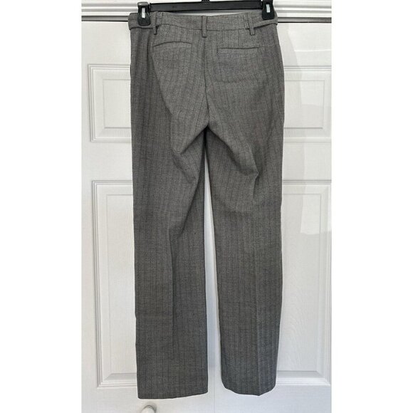Van Heusen Studio Women’s Mid-rise Pants Gray Striped Stretch Wide Leg Size 2R - Picture 3 of 10
